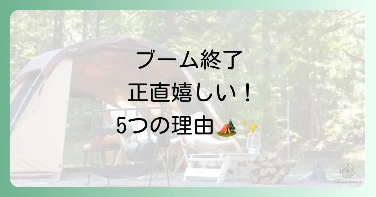 なぜ？「キャンプブーム終了が嬉しい」と感じる5つの理由